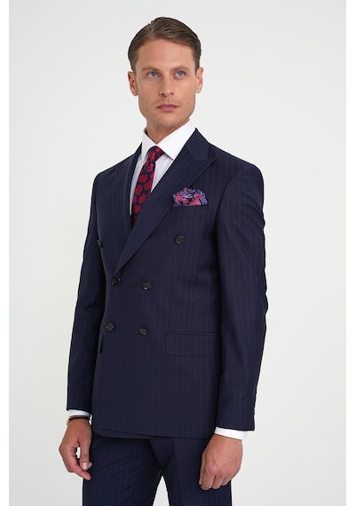 Efor Slim Fit Çift Yırtmaç Çizgili Kruvaze Klasik Lacivert Takım Elbise Tk 925 Lacivert Efor Slim Fit Çift Yırtmaç Çizgili Kruvaze Klasik Lacivert Takım Elbise Tk 925 Lacivert