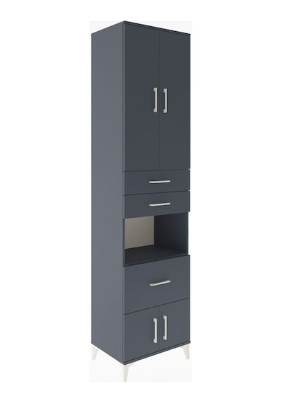 Hyperion Dolap 4 Raflı 3 Çekmeceli 4 Kapaklı 60x44x243 Antrasit-antrasit Antrasit