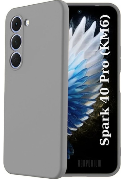 Tecno Spark 40 Pro Km6 Uyumlu Silikon Kılıf - Pastel Renk Tonu Kamera Korumalı Esnek Kapak-gri Gri