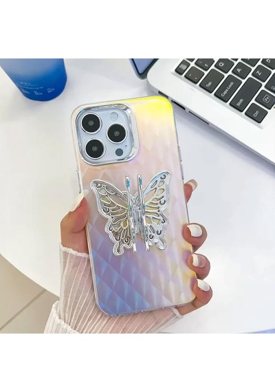 Apple iPhone 16 Pro İle Uyumlu Kılıf Standlı Kelebek Silikon Kılıf Desen 2 Sku: Zeusb0dkjnjj4q