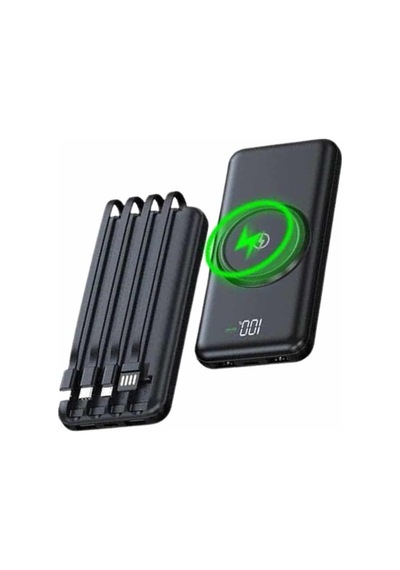 Wireless Powerbank 10000 Mah Led Ekranlı Dahili Kablolu Hızlı Şarj Sarı 11086438