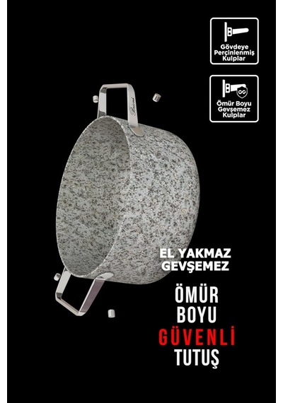 Brioni Stone-age 24cm Çizilmez Yanmaz Yapışmaz İndüksiyonlu Sahan Diğer