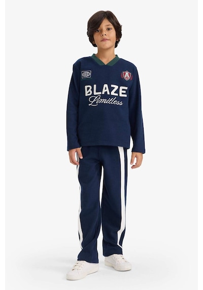 Defacto Erkek Çocuk 2li Takım Baskılı Sweatshirt Eşofman Altı G4387a825wnnv256 Lacivert-nv256