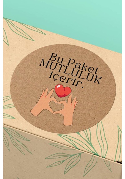 Kraft Kalp Yapan Eller Sticker 3x3cm St2305 Çok Renkli