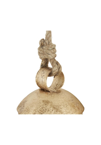 Dekoratif Metal İnek Çanı, Tibet Esintili, Meditasyon, Asmak İçin Jüt Halatlı, 3 Adet, 25,4 Cm, 20,3 Cm, 15,2 Cm Yüksekliğinde, Altın Rengi
