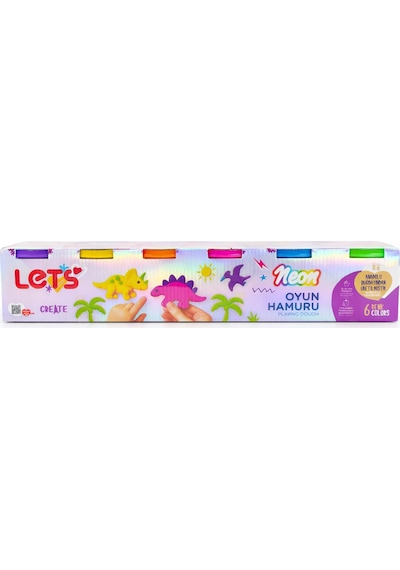Lets 6 Renk Neon Oyun Hamuru 660 G Çok Renkli