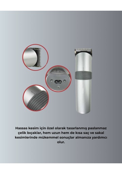 Profesyonel Saç Ve Sakal Tıraş Makinesi Tam Aksesuar Setli 1 - 2 Saat