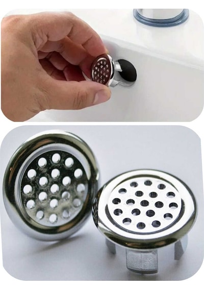 2 Adet Krom Mutfak Banyo Lavabo Taşma Halkası Drenaj Kapağı Belirtilmemiş Metalik Diğer