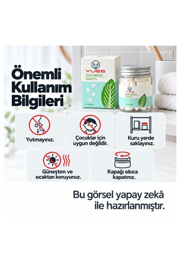 Yues Diş Macunu Tableti 60 Çiğnenebilir Tablet Gs-009m