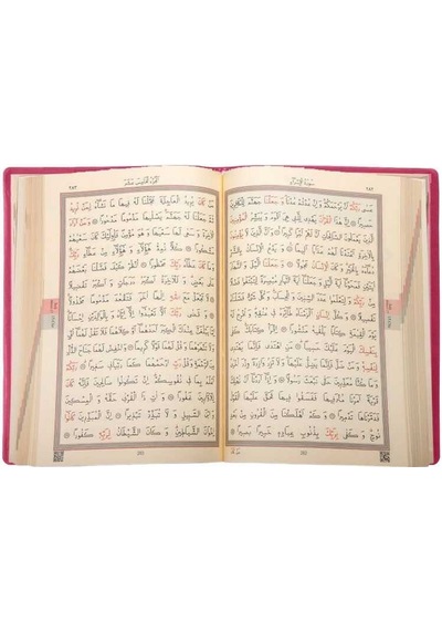Hafız Boy Kur'an-ı Kerim (Pembe,  Kılıflı, Mühürlü, 2 Renk)