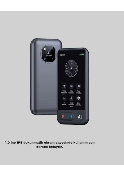 Nrzsnt Taşınabilir Akıllı Sesli Çeviri Cihazı 139 Dil Desteği, Dokunmatik Ekran