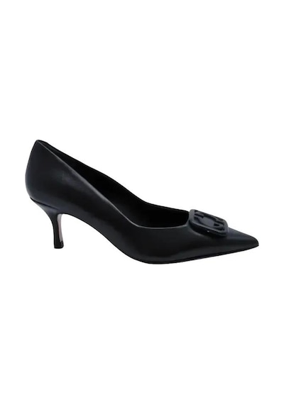 Poletto Hakiki Deri Sıyah Ayakkabı Stiletto 9841 41-1251 Siyah