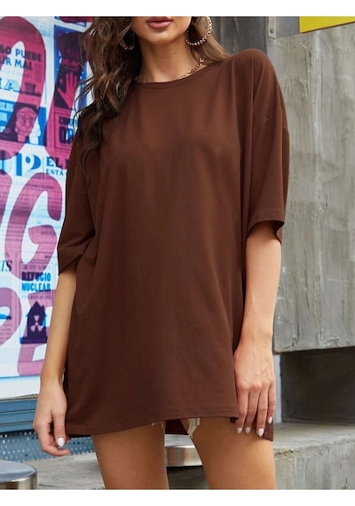 Unisex Düz Renk Oversize T-shirt 001