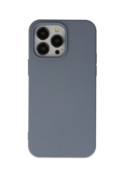 Apple iPhone Uyumlu 15 Pro Max Kılıf Nano İçi Kadife Silikon - Gri İtdark31389