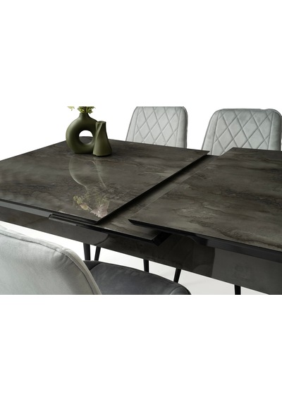 Kelebek Ortadan Açılır Büyüyen Yemek Masası Siyah Mermer Desen 70x120cm Siyah Mermer Kelebek Ortadan Açılır Büyüyen Yemek Masası Siyah Mermer Desen 70x120cm Siyah Mermer