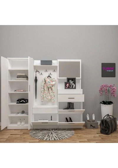 Evistro Aynalı Krem Gordoba Portmanto Mdf Sis Gri Evistro Aynalı Krem Gordoba Portmanto Mdf Sis Gri