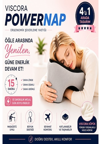 Powernap Ergonomik Masaüstü Uyku Ve Kaylule Yastığı Öğle Arası Uyku Ve Şekerleme Yastığı Boyun, Ko