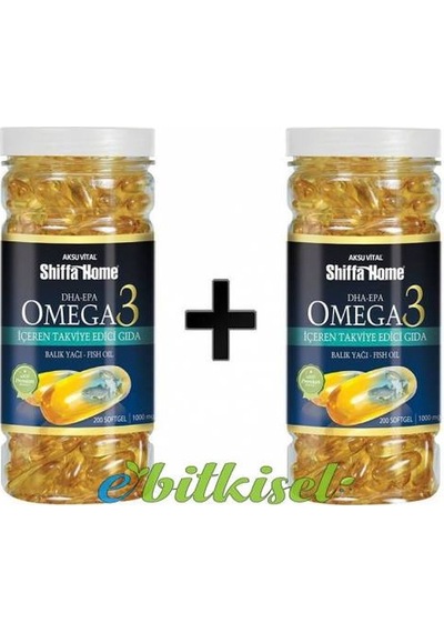 2 Adet - Aksu Vital Shiffa Home Omega 3- 2 X 200 Kapsül - 1000 Mg