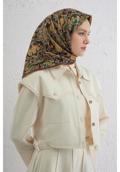 Armine Twill İpek Eşarp -2025/2026 -94162d Gri-04