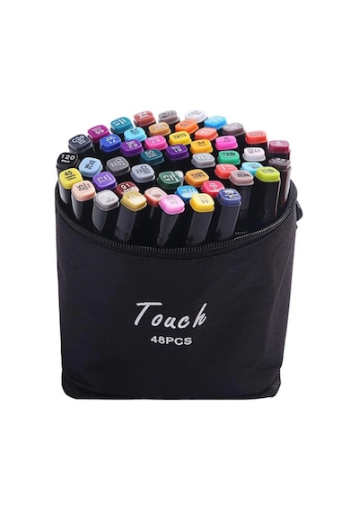 Touch 48 Renk Çift Taraflı Marker Kalem Seti Çantalı