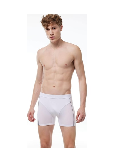Malabadi 017 Erkek Biyeli Modal Boxer-Beyaz