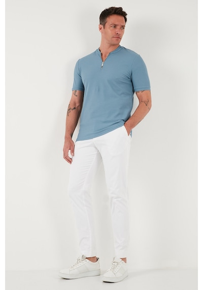 Buratti Pamuklu Regular Fit Yarım Fermuarlı Erkek T Shirt 5902653 Mavi Buratti Pamuklu Regular Fit Yarım Fermuarlı Erkek T Shirt 5902653 Mavi
