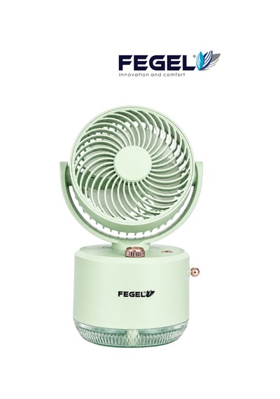 Fegel FG-03 Masaüstü Şarjlı Nemlendiricili Otomatik Dönüşlü LED Işıklı Fan