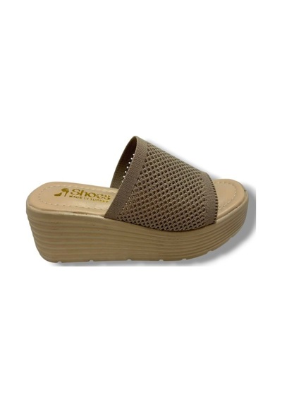 Cakgo 252-25 Triko Anatomik Ultra Soft Dolgu Topuk Kadın Terlik Bej