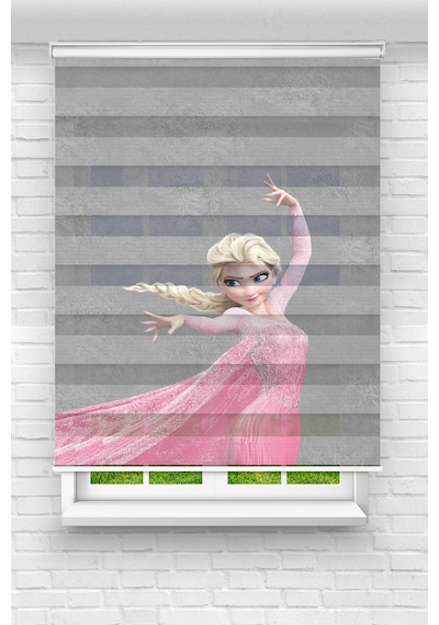 Perdecizade Enxboy Gri Elsa Dijital Baskılı Zebra Perde-cocuk Odası-stor Perde Renkli
