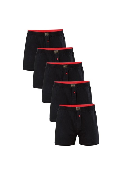 Erkek Siyah Penye Boxer 5 Adet 001
