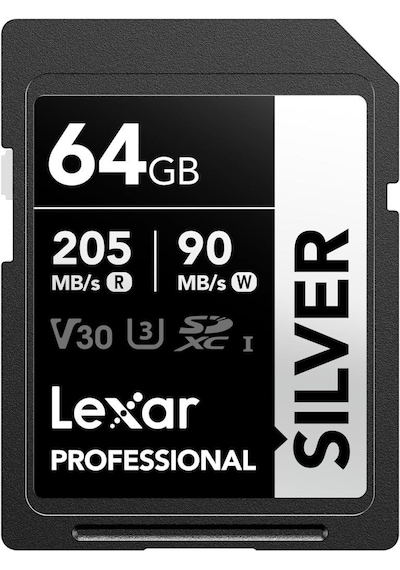 Lexar 64 GB Silver Plus SD Uhsı V30 U3 205 MB/s Hafıza Kartı