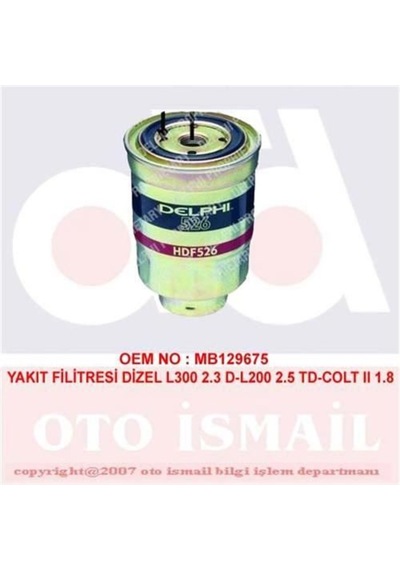 Delphi Hdf526 Mazot Filtresi Starex 98- H1 H100 / L200 L300 Pajer 537421684