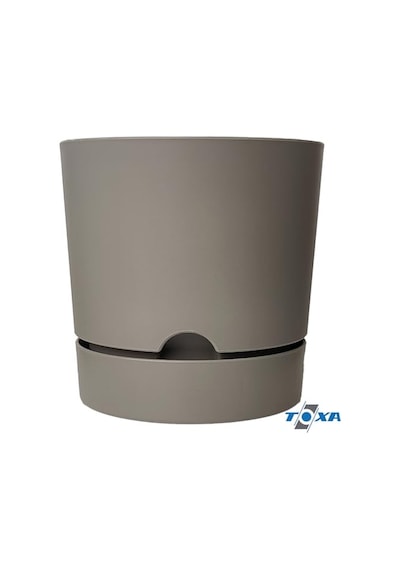 Begonya Saksı Tabaklı Drenajlı Mat Plastik Çiçek Saksısı 1 Adet, 9 Litre, 25cm, Bej