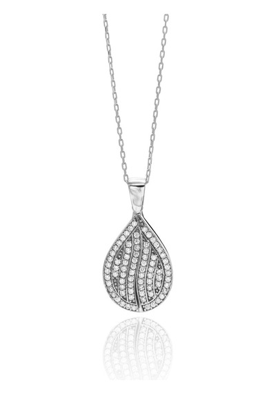 Isimli Açılan Kanat Model Zirkon Taşlı Gümüş Hayalet Kolye 201020