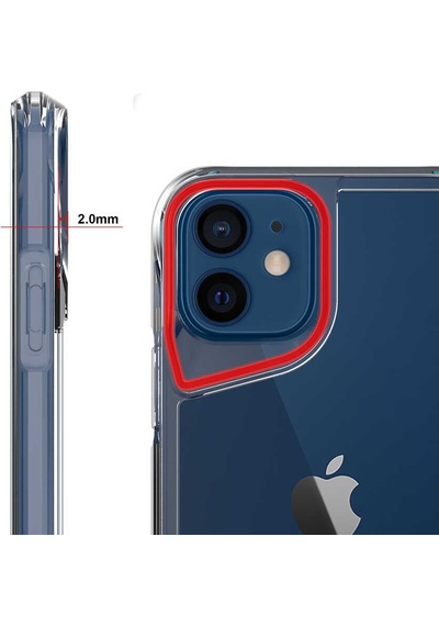 Apple Uyumlu iPhone 12 Kılıf Case, Transparent Smooth Hard Protective Cover