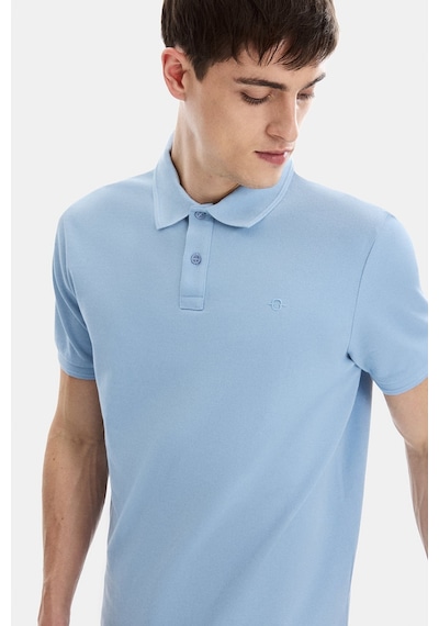 Backandbond Mavi Regular Fit Örme Polo Yaka Tişört