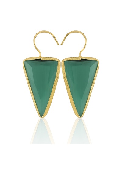 Kadir Jewellery 22 Ayar Altın Kaplama Vintage Küpe -el İşçiliği Ve Hipoalerjenik Küpe Koyu Yeşil 19813484