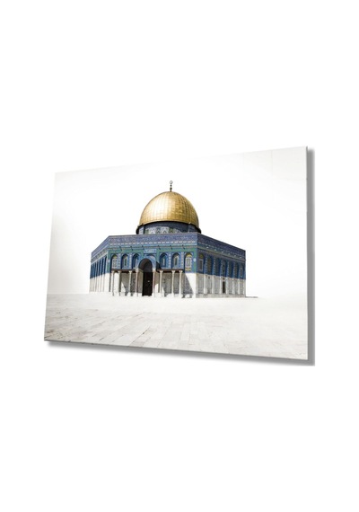 Kudüs Kubbetüs Sahra Dini Islami Cam Tablo Ev Ve Ofis Duvar Dekoru Hediyelik Büyük Tablo Cam