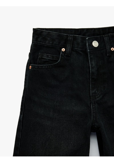 Koton Pamuklu Loose Fit Denim Pantolon Siyah 7wkg40025ad