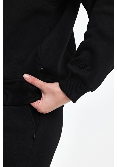 Odda Bisiklet Yaka Sweatshirt Siyah