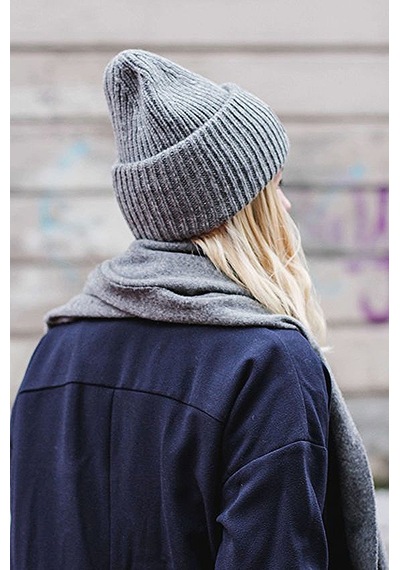 Eke Tekstil Unisex Gri Fitilli Yumuşak Basic Bere Açık Gri