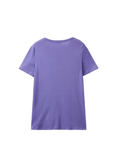 United Colors Of Benetton Kadın Benetton Yazılı Basic T-shirt Mavi