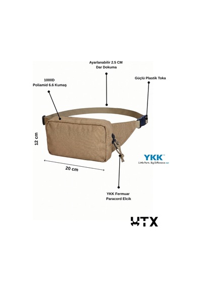 Utx Grovuxa Lıte Unisex Günlük Bel/omuz Çantası Bej