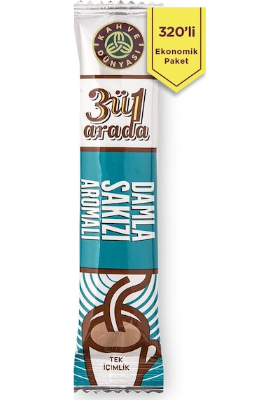 Kahve Dünyası 3'ü 1 Arada Damla Sakızı Aromalı Kahve 320 x 18 G