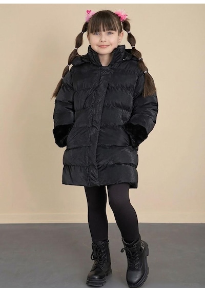 Boutiguestyles Kız Çocuk Şişme Mont Kürklü Gri Sedefli Işıltılı Çıkarılabilir Kapüşonlu Fermuarlı Siyah Boutiguestyles Kız Çocuk Şişme Mont Kürklü Gri Sedefli Işıltılı Çıkarılabilir Kapüşonlu Fermuarlı Siyah