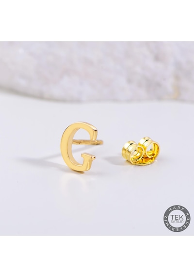 Goldkupe 14 Ayar Altın G Harf Küpe 0,46 Gr-1364