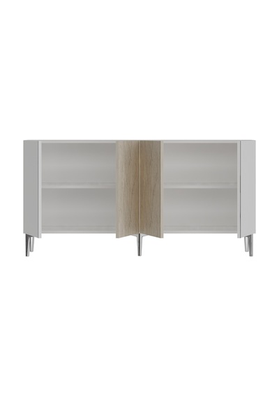 Ka1524bts Poli Konsol Ve Tv Sehpası Beyaz-traverten-silver 150cm