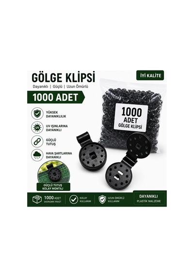 Klips Güçlendirilmiş Kilit Güneşlik Gölge Örtüsü Uv Korumalı Sera Filesi Sabitleme Klipsi 1000 Adet