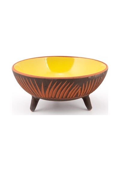 Dekoratif Sunum Kasesi, Seramik Ayaklı Sunum Kasesi, Servis Kasesi, Servis Tabağı, Kase, Tabak Sarı, 20 Cm Sku: Zeus8690010549969