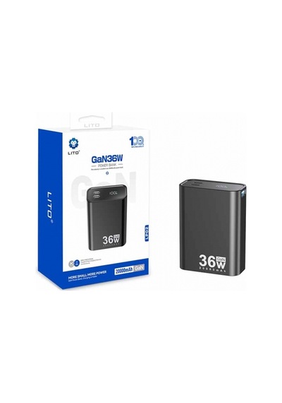Lito Lp02 20000 Mah Gan 36w Powerbank Siyah